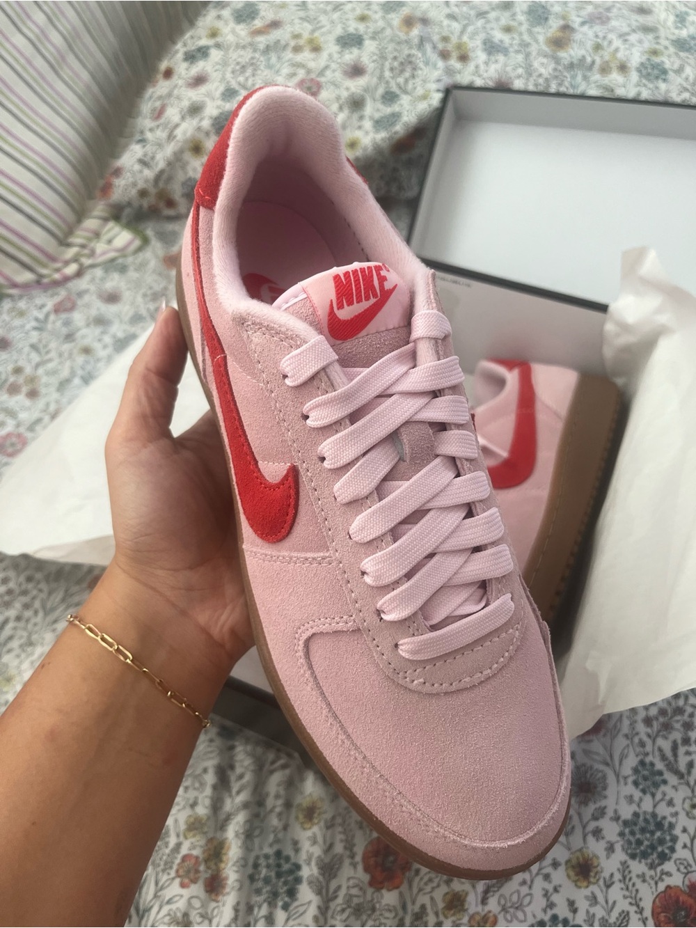 NEW Nike Pink and Coral Suede Women's Sneakers - Picture 12 of 16